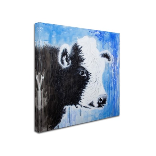 Michelle Faber 'Black And White Cow' Canvas Art,35x35